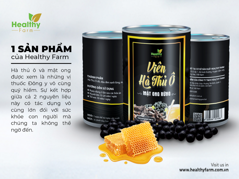 thiết kế bao bì thực phẩm hà thủ ô mật ong healthy farm 2